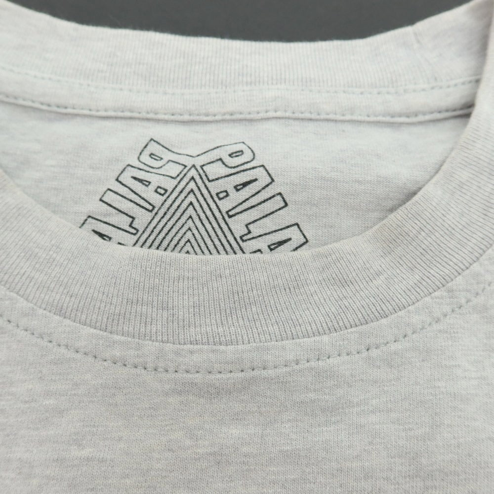 【中古】パレス スケートボード PALACE SKATEBOARDS TOKYOオープン記念 コットン クルーネック 半袖Ｔシャツ ライトグレー【サイズM】【 状態ランクC 】【 メンズ 】[EPD]