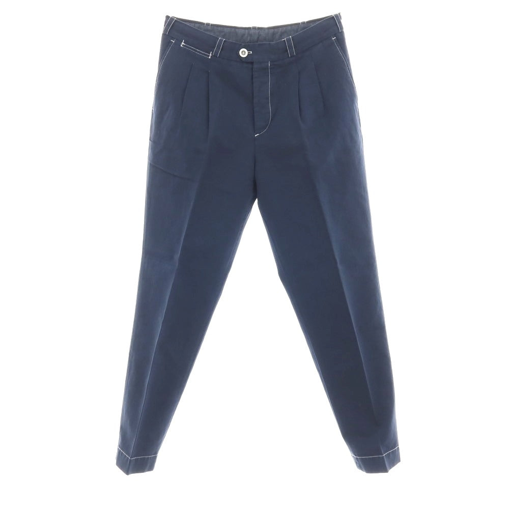 【中古】ピーティートリノ PT TORINO THE REPORTER コットンリネン カジュアルスラックスパンツ ネイビー【サイズ32】【 状態ランクC 】【 メンズ 】