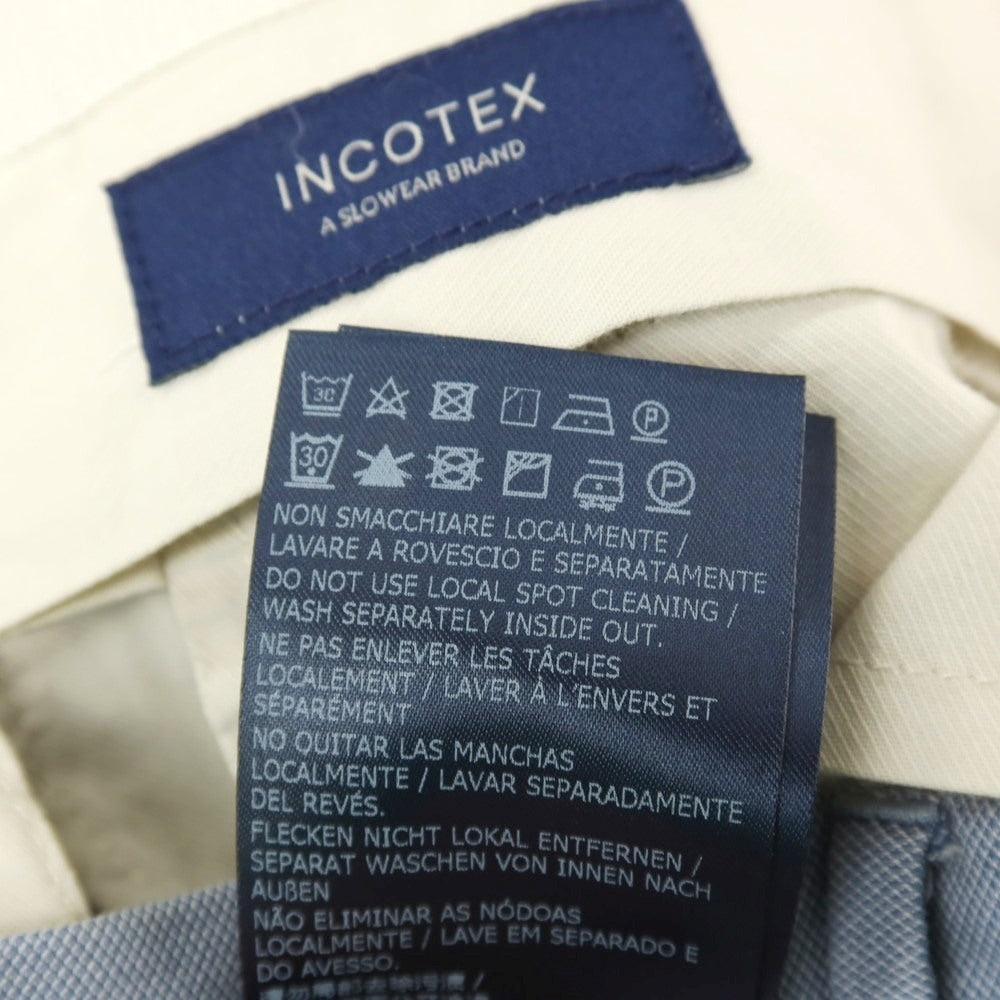 【中古】インコテックス INCOTEX アイスコットンポリウレタン カジュアルスラックスパンツ ライトブルー【サイズ44】【 状態ランクC 】【 メンズ 】