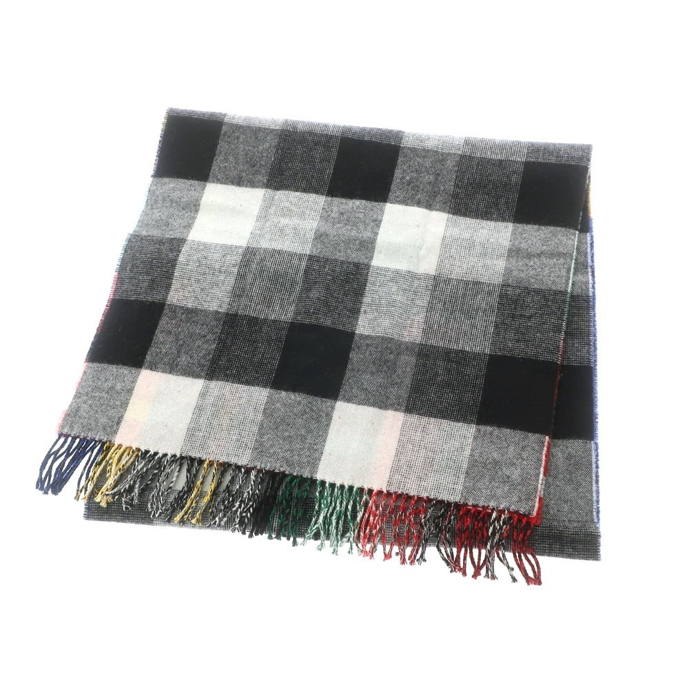 【中古】グレンプリンス Glen Prince ウール チェック柄 ストール ブラックxホワイト【 状態ランクB 】【 ユニセックス 】