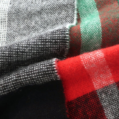 【中古】グレンプリンス Glen Prince ウール チェック柄 ストール ブラックxホワイト【 状態ランクB 】【 ユニセックス 】