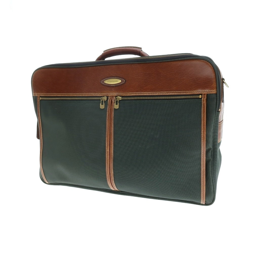 【中古】サムソナイト Samsonite ナイロン レザー ブリーフケース グリーンxブラウン【 状態ランクC 】【 メンズ 】