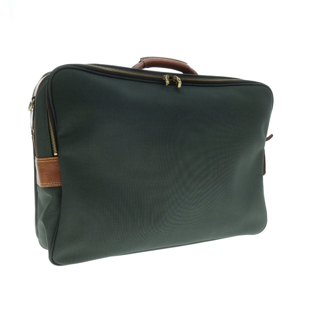 【中古】サムソナイト Samsonite ナイロン レザー ブリーフケース グリーンxブラウン【 状態ランクC 】【 メンズ 】