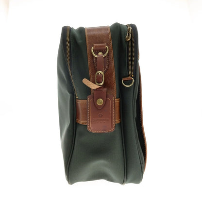 【中古】サムソナイト Samsonite ナイロン レザー ブリーフケース グリーンxブラウン【 状態ランクC 】【 メンズ 】