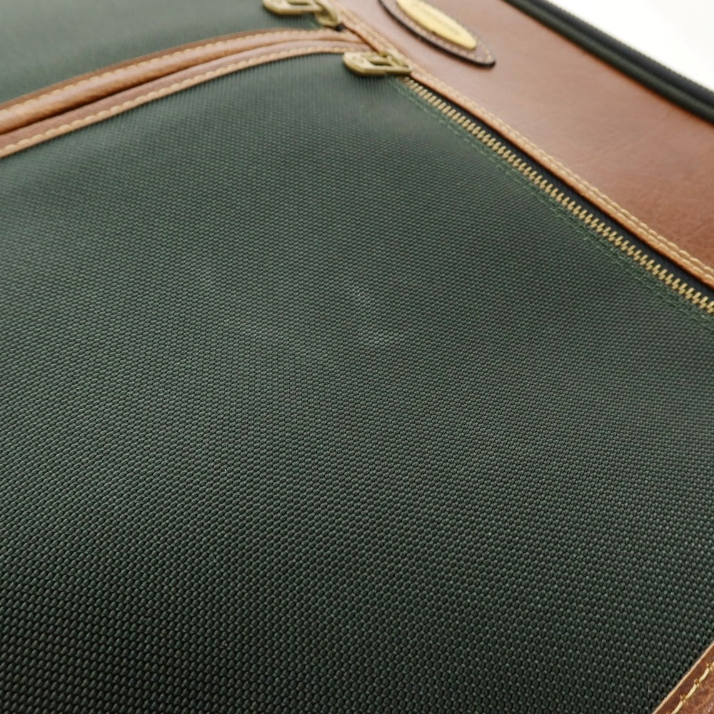 【中古】サムソナイト Samsonite ナイロン レザー ブリーフケース グリーンxブラウン【 状態ランクC 】【 メンズ 】