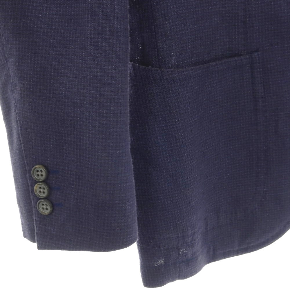 【中古】ラルディーニ LARDINI ウール チェック 2B テーラードジャケット ネイビー系【サイズ48】【 状態ランクD 】【 メンズ 】
