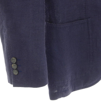 【中古】ラルディーニ LARDINI ウール チェック 2B テーラードジャケット ネイビー系【サイズ48】【 状態ランクD 】【 メンズ 】