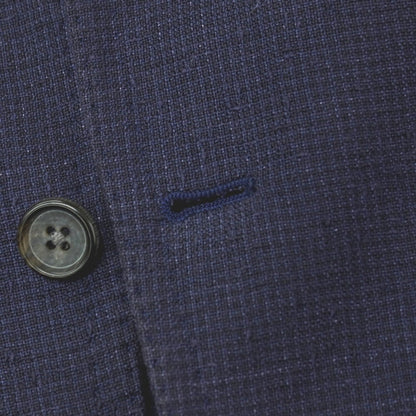 【中古】ラルディーニ LARDINI ウール チェック 2B テーラードジャケット ネイビー系【サイズ48】【 状態ランクD 】【 メンズ 】