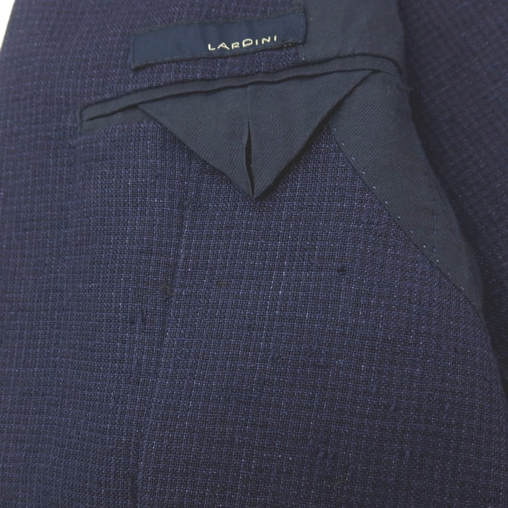 【中古】ラルディーニ LARDINI ウール チェック 2B テーラードジャケット ネイビー系【サイズ48】【 状態ランクD 】【 メンズ 】