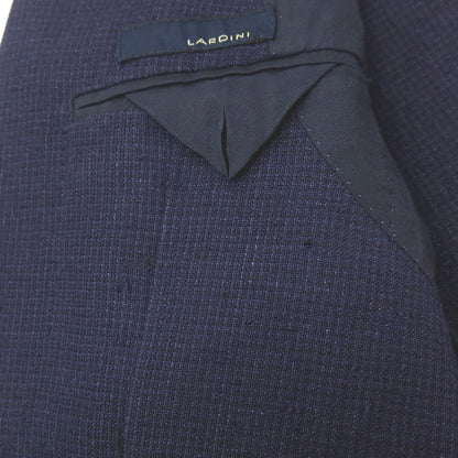 【中古】ラルディーニ LARDINI ウール チェック 2B テーラードジャケット ネイビー系【サイズ48】【 状態ランクD 】【 メンズ 】