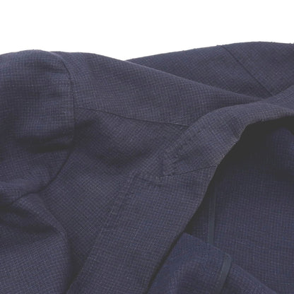 【中古】ラルディーニ LARDINI ウール チェック 2B テーラードジャケット ネイビー系【 48 】【 状態ランクD 】【 メンズ 】 []