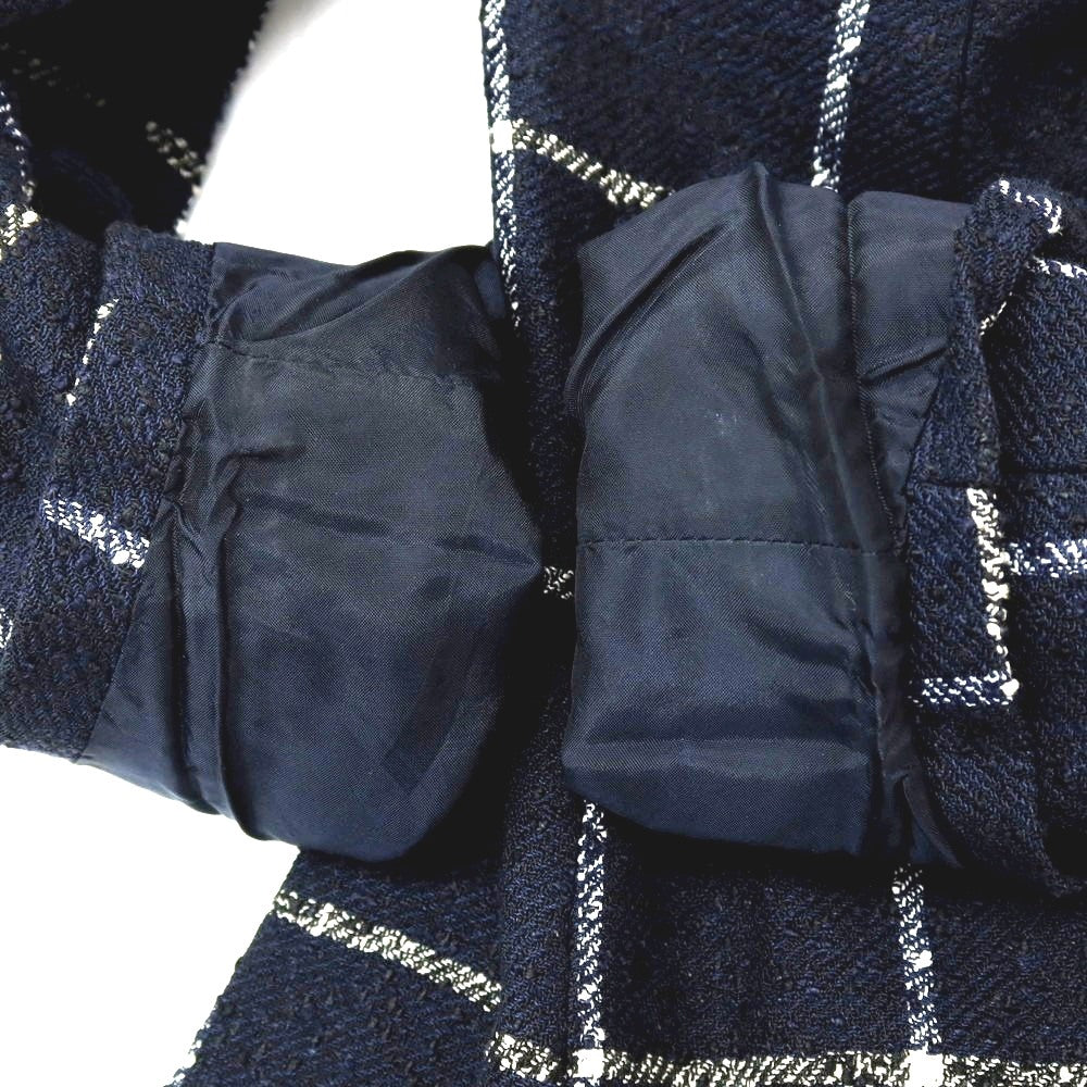 【中古】タリアトーレ TAGLIATORE リネンナイロン ウィンドウペーンチェック 2B テーラードジャケット ネイビーxホワイト【サイズ48】【 状態ランクC 】【 メンズ 】