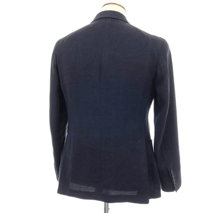 【中古】タリアトーレ TAGLIATORE Brilla per il gusto別注 リネンコットン ダブル6B テーラードジャケット ネイビー【 48 】【 状態ランクD 】【 メンズ 】 []