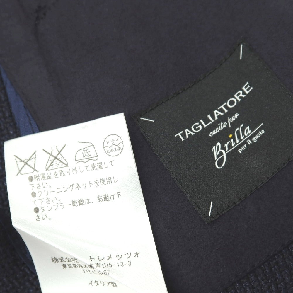 【中古】タリアトーレ TAGLIATORE Brilla per il gusto別注 リネンコットン ダブル6B テーラードジャケット ネイビー【サイズ48】【 状態ランクD 】【 メンズ 】
