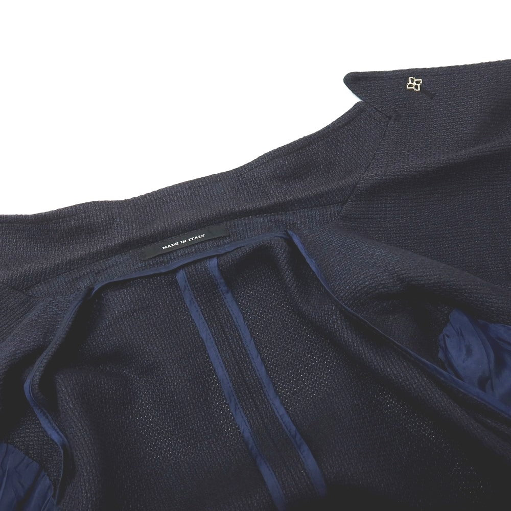 【中古】タリアトーレ TAGLIATORE Brilla per il gusto別注 リネンコットン ダブル6B テーラードジャケット ネイビー【サイズ48】【 状態ランクD 】【 メンズ 】