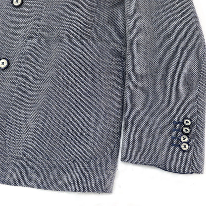 【中古】タリアトーレ TAGLIATORE ウールリネン ダブル6B テーラードジャケット ネイビーxホワイト【サイズ48】【 状態ランクC 】【 メンズ 】