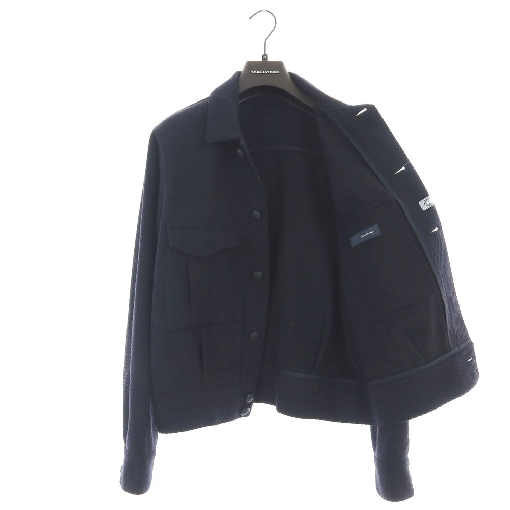 【中古】タリアトーレ TAGLIATORE TAKU ウールポリエステル ショートブルゾン ネイビー【 48 】【 状態ランクB 】【 メンズ 】