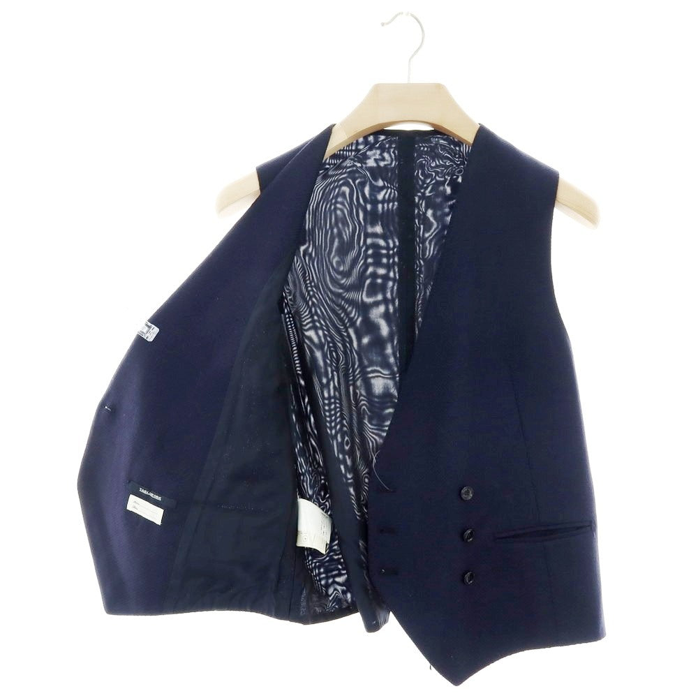 【中古】タリアトーレ TAGLIATORE PORTOS/F SUPER100’S ウール ダブル6B ドレス系ジレ ベスト ネイビー【 サイズ48 】【 状態ランクB 】【 メンズ 】 [APD]