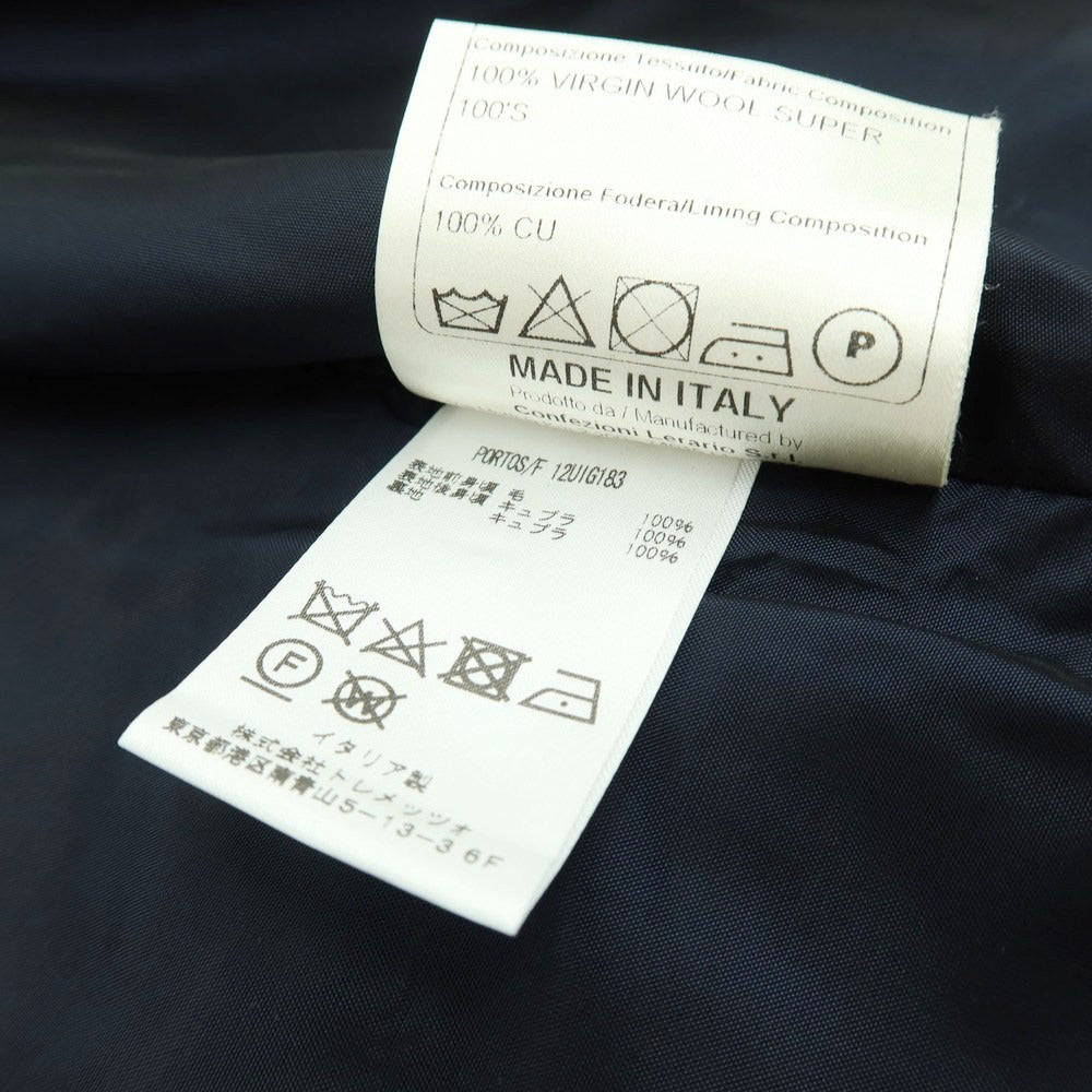 【中古】タリアトーレ TAGLIATORE PORTOS/F SUPER100’S ウール ダブル6B ドレス系ジレ ベスト ネイビー【 サイズ48 】【 状態ランクB 】【 メンズ 】 [APD]
