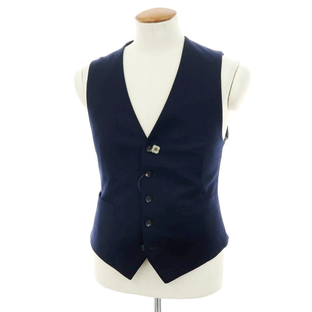 【中古】ラルディーニ LARDINI ウール ドレス系ジレ ベスト ネイビー【 50 】【 状態ランクB 】【 メンズ 】