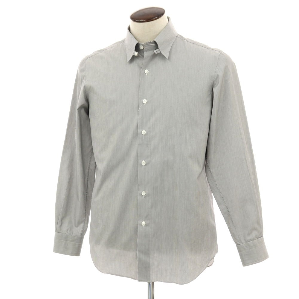 【中古】エリコフォルミコラ ERRICO FORMICOLA コットン ストライプ タブカラー ドレスシャツ グレーxホワイト【 41 】【 状態ランクB 】【 メンズ 】