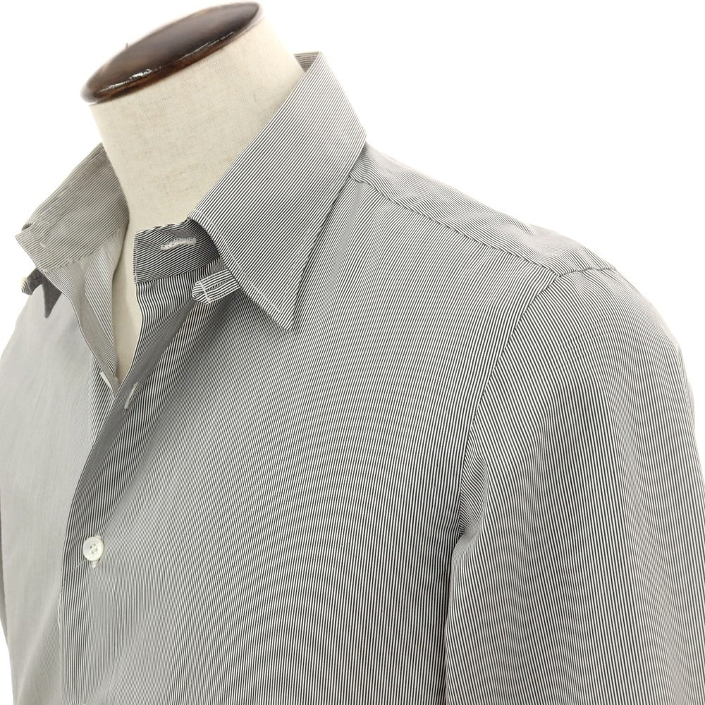 【中古】エリコフォルミコラ ERRICO FORMICOLA コットン ストライプ タブカラー ドレスシャツ グレーxホワイト【 41 】【 状態ランクB 】【 メンズ 】