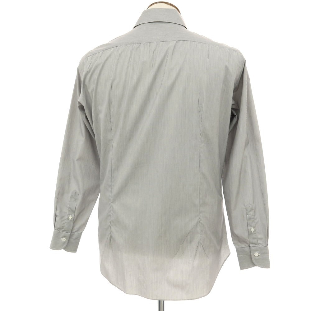 【中古】エリコフォルミコラ ERRICO FORMICOLA コットン ストライプ タブカラー ドレスシャツ グレーxホワイト【 41 】【 状態ランクB 】【 メンズ 】