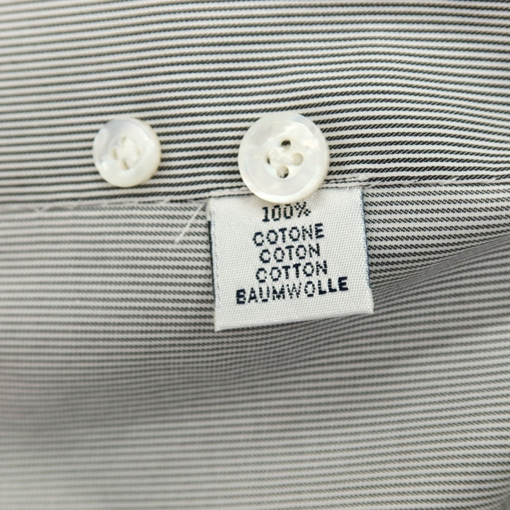 【中古】エリコフォルミコラ ERRICO FORMICOLA コットン ストライプ タブカラー ドレスシャツ グレーxホワイト【 41 】【 状態ランクB 】【 メンズ 】