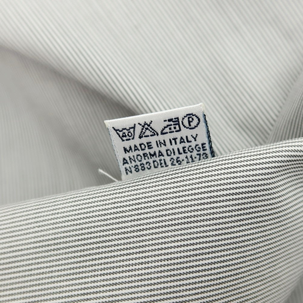 【中古】エリコフォルミコラ ERRICO FORMICOLA コットン ストライプ タブカラー ドレスシャツ グレーxホワイト【 41 】【 状態ランクB 】【 メンズ 】