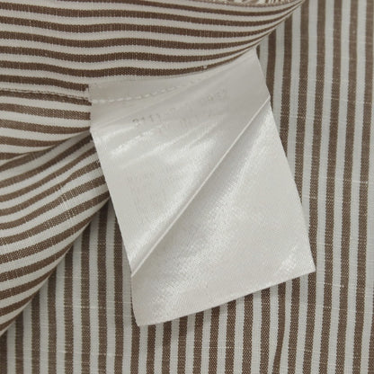 【中古】ルイーザエスポジット Luisa Esposito コットン系 ストライプ ワイドカラー ドレスシャツ ブラウンxホワイト【 39 】【 状態ランクC 】【 メンズ 】