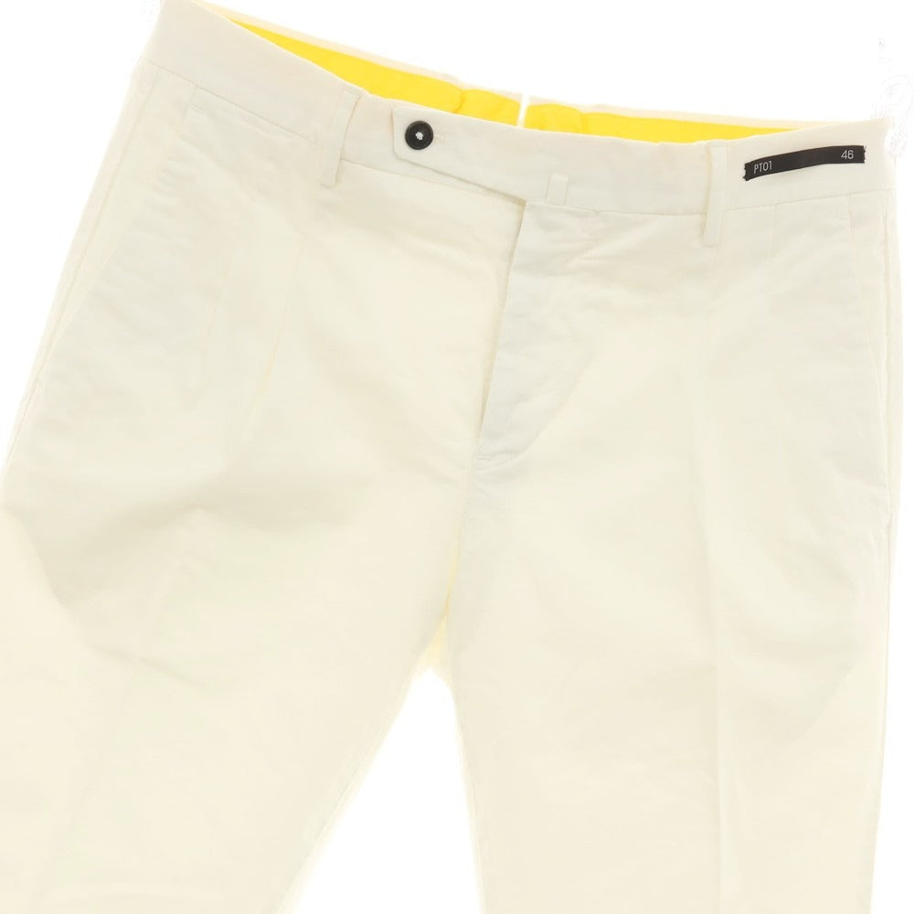 【中古】ピーティーゼロウーノ PT01 ストレッチ コットン カジュアルスラックスパンツ ホワイト【サイズ46】【 状態ランクC 】【 メンズ 】