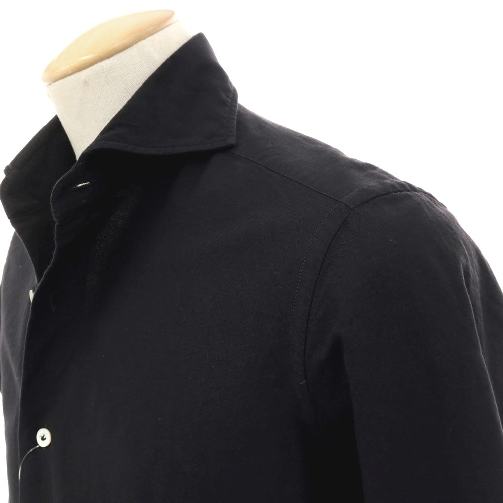 【中古】ジャンネット giannetto コットン ホリゾンタルカラー カジュアルシャツ ブラック【 38 】【 状態ランクB 】【 メンズ 】