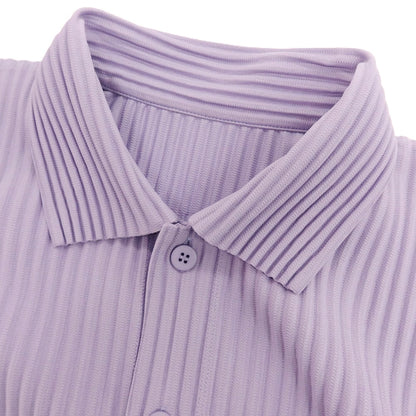 【中古】オム プリッセ イッセイミヤケ HOMME PLISSE ISSEY MIYAKE 2025年秋冬 ポリエステル系 プリーツ 長袖ポロシャツ ラベンダー【 表記なし（L位） 】【 状態ランクA 】【 メンズ 】