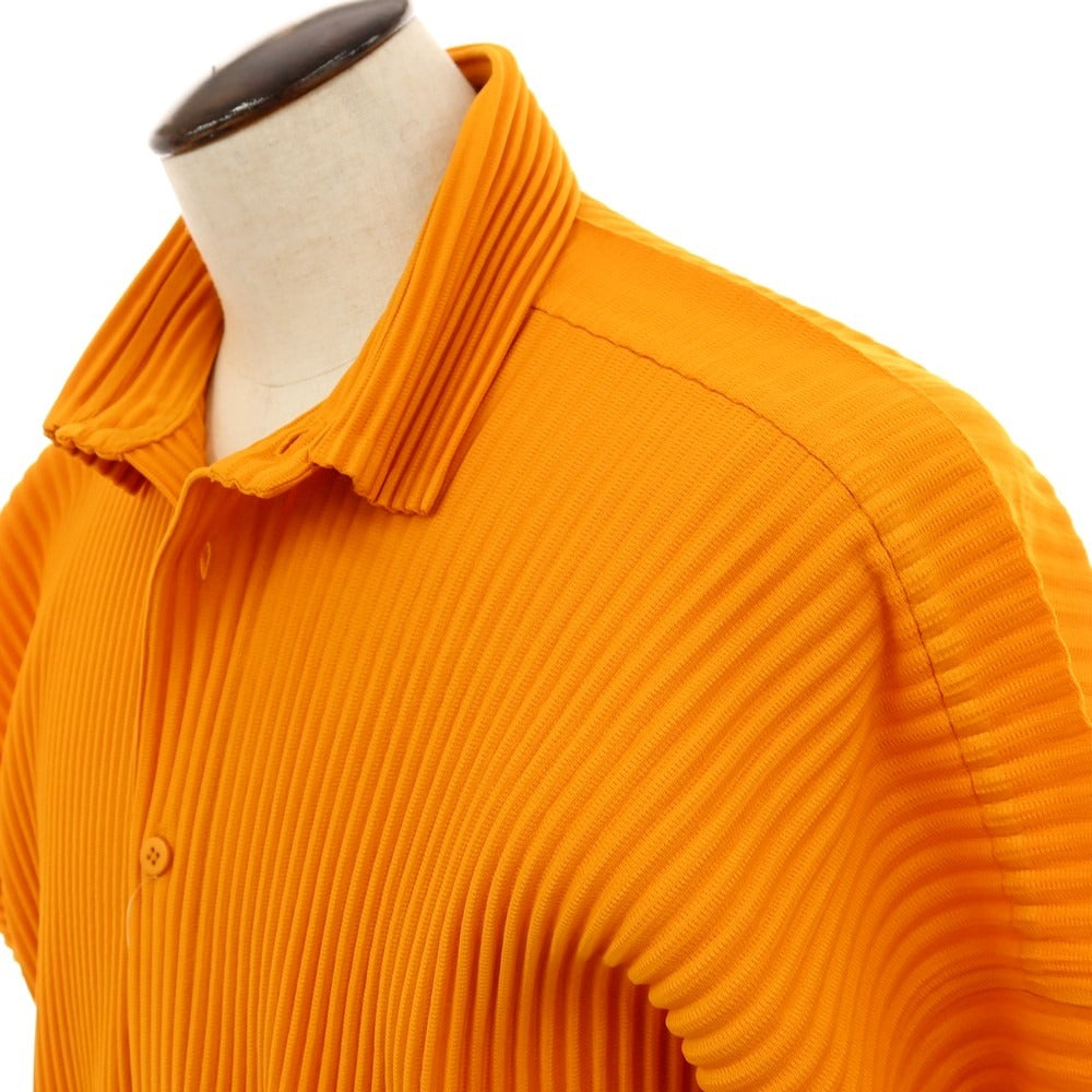 【中古】オム プリッセ イッセイミヤケ HOMME PLISSE ISSEY MIYAKE 2025年秋冬 ポリエステル系 プリーツ カジュアルシャツ オレンジ【 表記なし（L位） 】【 状態ランクA 】【 メンズ 】