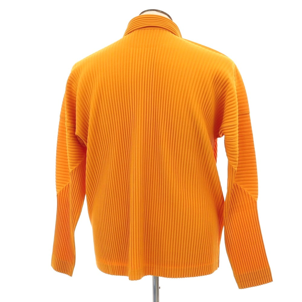【中古】オム プリッセ イッセイミヤケ HOMME PLISSE ISSEY MIYAKE 2025年秋冬 ポリエステル系 プリーツ カジュアルシャツ オレンジ【 表記なし（L位） 】【 状態ランクA 】【 メンズ 】
