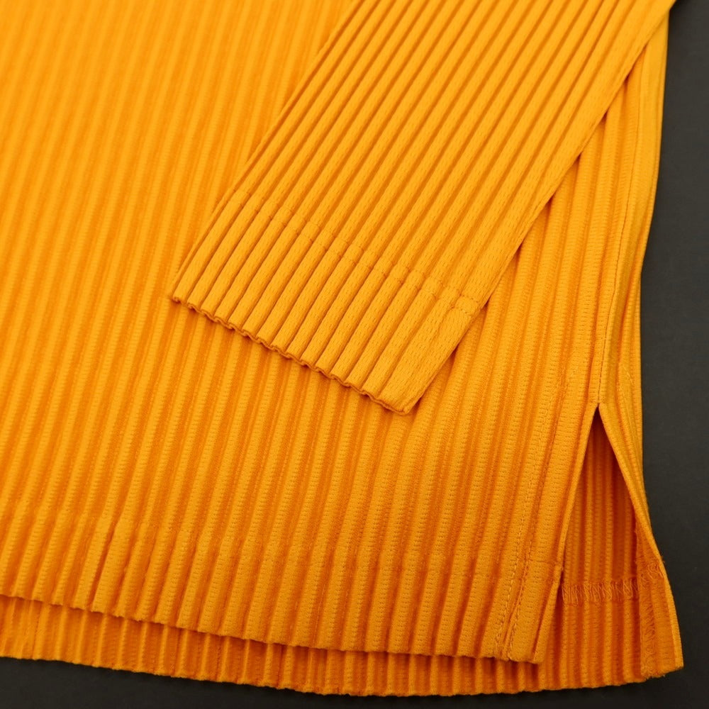 【中古】オム プリッセ イッセイミヤケ HOMME PLISSE ISSEY MIYAKE 2025年秋冬 ポリエステル系 プリーツ カジュアルシャツ オレンジ【サイズ表記なし（L位）】【 状態ランクA 】【 メンズ 】[BPD]