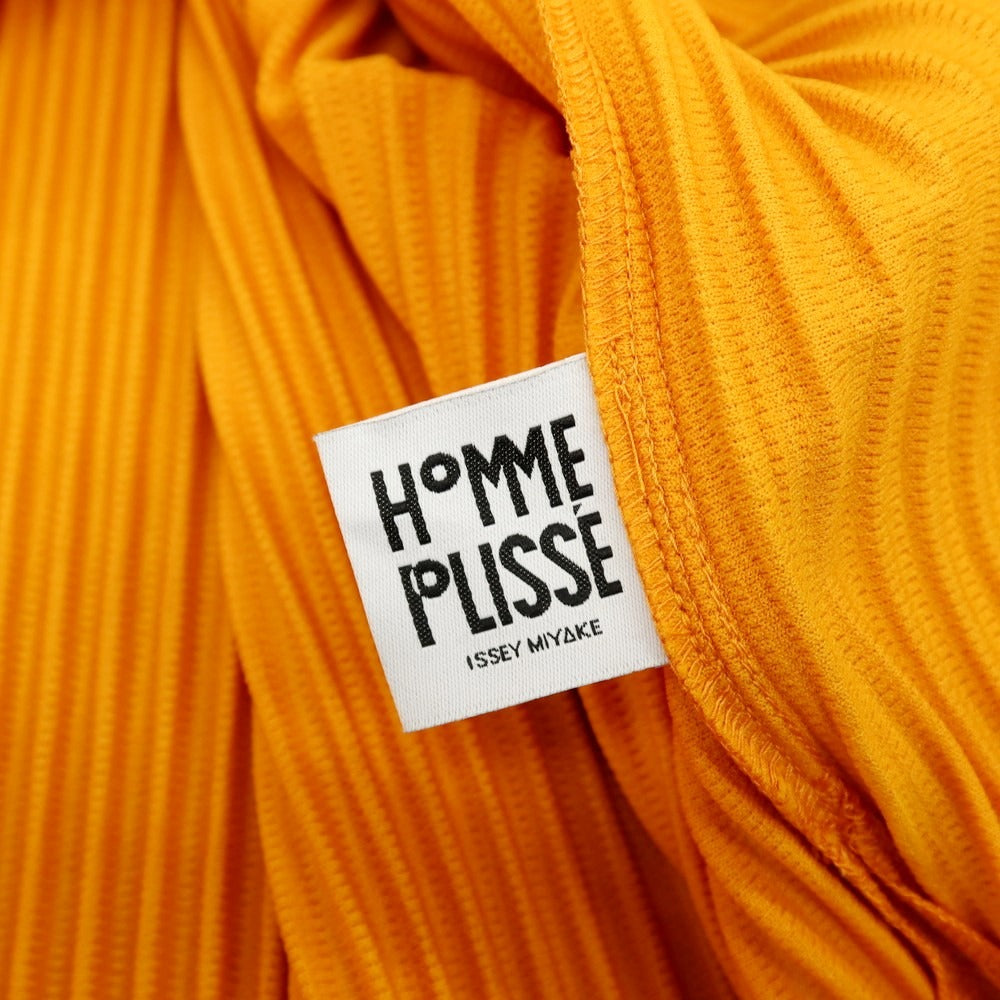 【中古】オム プリッセ イッセイミヤケ HOMME PLISSE ISSEY MIYAKE 2025年秋冬 ポリエステル系 プリーツ カジュアルシャツ オレンジ【サイズ表記なし（L位）】【 状態ランクA 】【 メンズ 】[BPD]