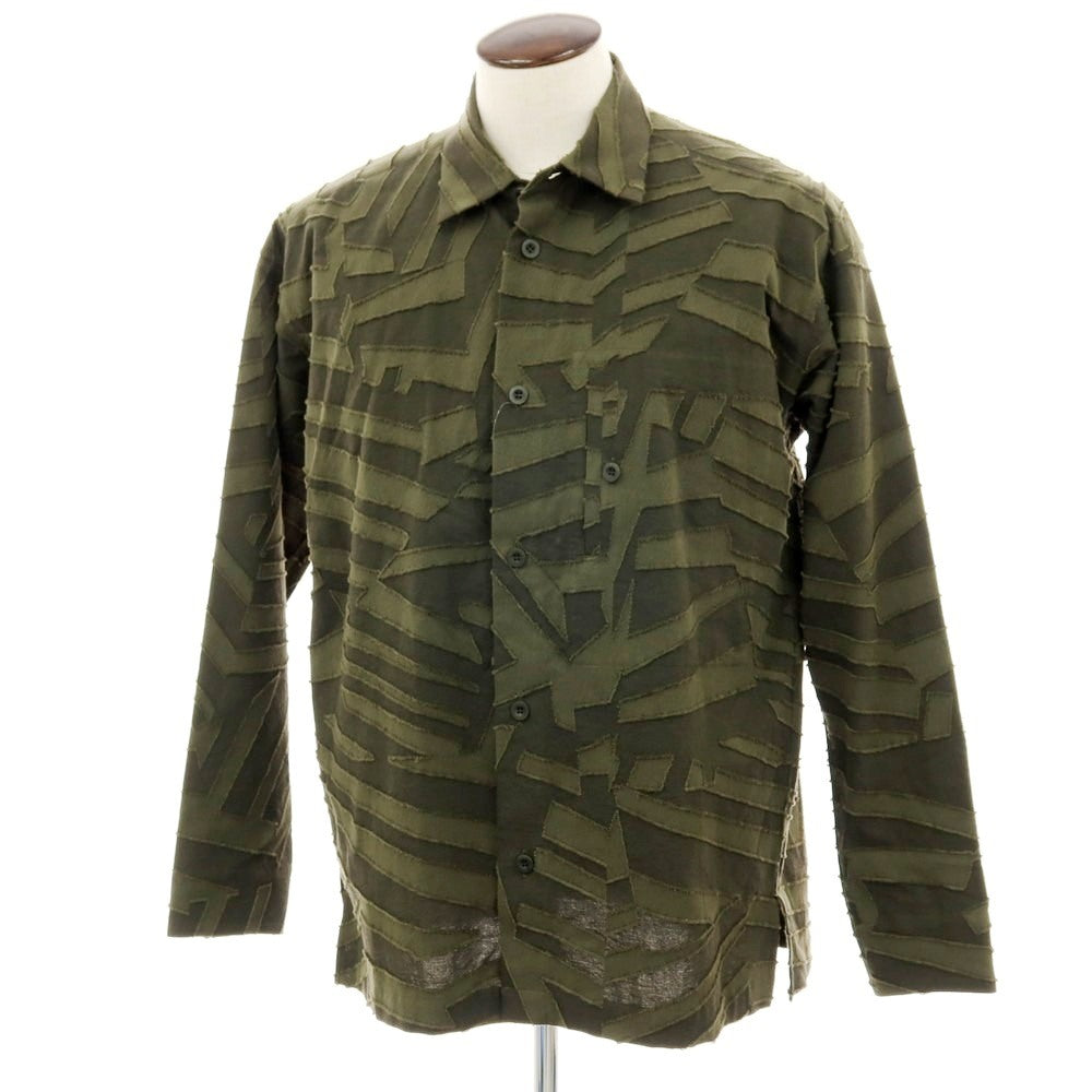 【中古】アイム メン IM MEN 2025年秋冬 コットン系 カットジャカード カジュアルシャツ オリーブ【 表記なし（L位） 】【 状態ランクA 】【 メンズ 】