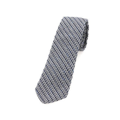 【中古】ブラックフリースバイ ブルックスブラザーズ BLACK FLEECE BY Brooks Brothers シルクコットン ストライプ柄ネクタイ グレーxネイビー【 状態ランクA 】【 メンズ 】