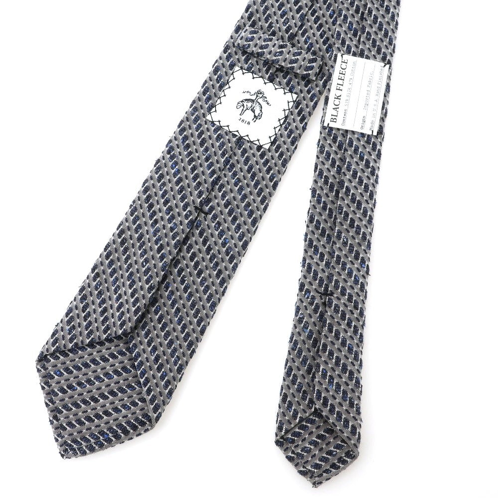 【中古】ブラックフリースバイ ブルックスブラザーズ BLACK FLEECE BY Brooks Brothers シルクコットン ストライプ柄ネクタイ グレーxネイビー【 状態ランクA 】【 メンズ 】