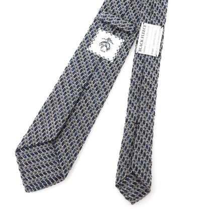 【中古】ブラックフリースバイ ブルックスブラザーズ BLACK FLEECE BY Brooks Brothers シルクコットン ストライプ柄ネクタイ グレーxネイビー【 状態ランクA 】【 メンズ 】