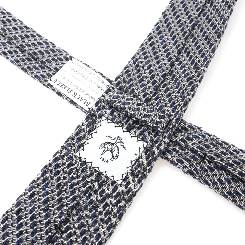 【中古】ブラックフリースバイ ブルックスブラザーズ BLACK FLEECE BY Brooks Brothers シルクコットン ストライプ柄ネクタイ グレーxネイビー【 状態ランクA 】【 メンズ 】