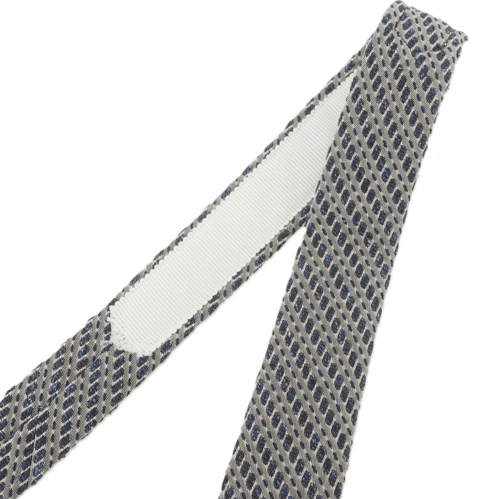 【中古】ブラックフリースバイ ブルックスブラザーズ BLACK FLEECE BY Brooks Brothers シルクコットン ストライプ柄ネクタイ グレーxネイビー【 状態ランクA 】【 メンズ 】