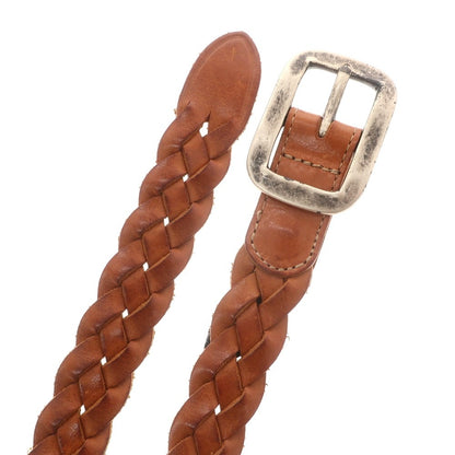 【中古】アンボワーズ AMBOISE レザー メッシュベルト ライトブラウンxシルバー【 80 】【 状態ランクB 】【 メンズ 】