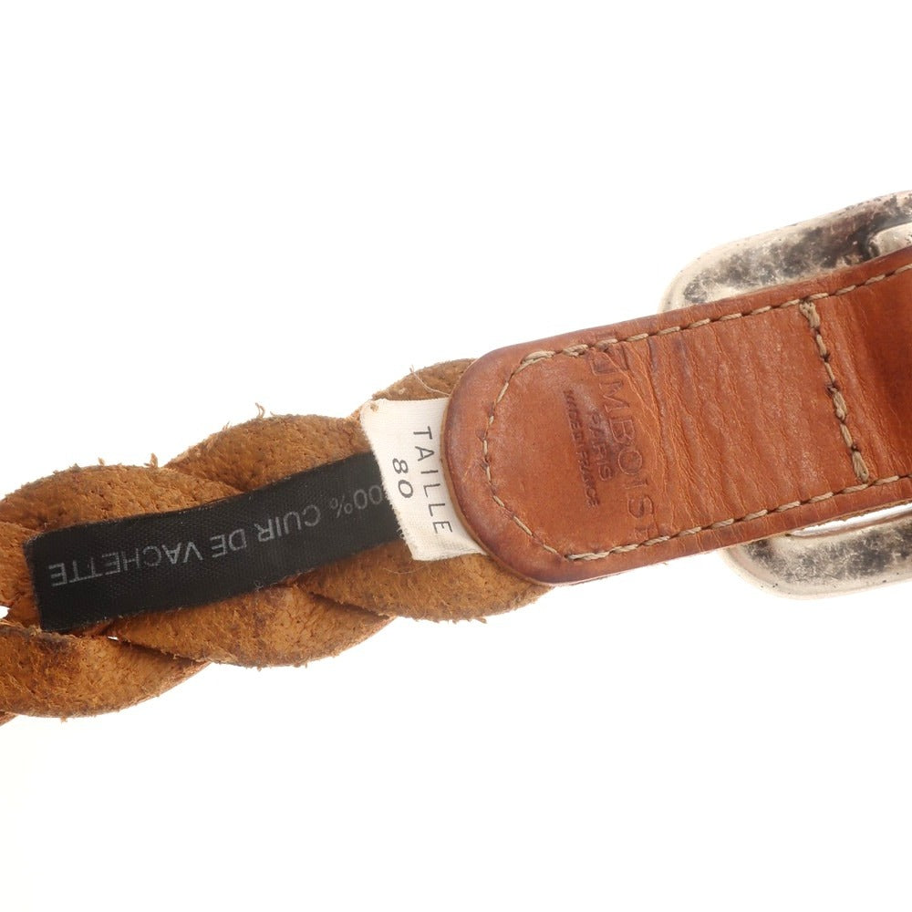 【中古】アンボワーズ AMBOISE レザー メッシュベルト ライトブラウンxシルバー【 80 】【 状態ランクB 】【 メンズ 】