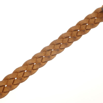 【中古】アンボワーズ AMBOISE レザー メッシュベルト ライトブラウンxシルバー【 80 】【 状態ランクB 】【 メンズ 】