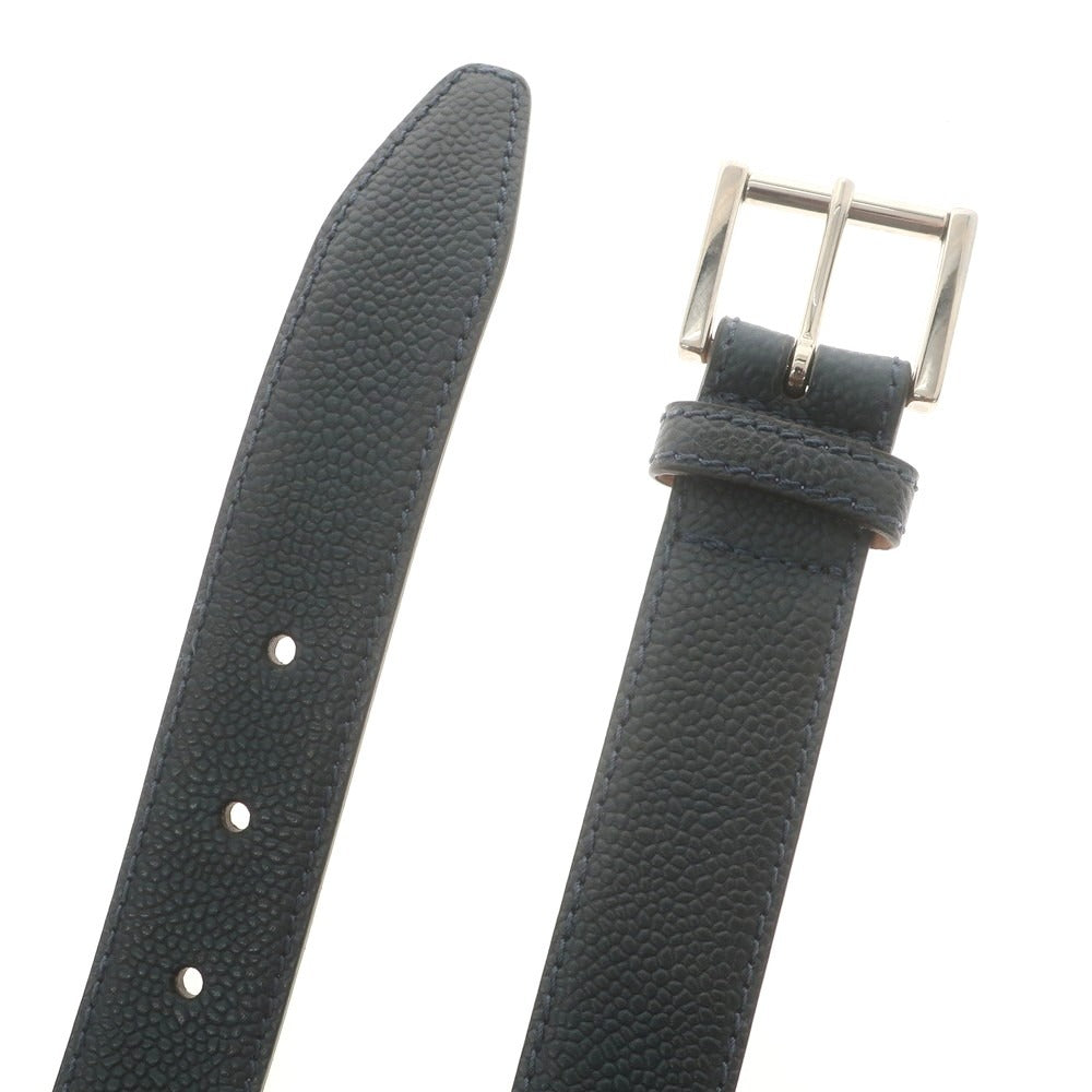 【中古】ティベリオフェレッティ TIBERIO FERRETTI 型押しレザー ベルト ネイビーxシルバー【 80 】【 状態ランクB 】【 メンズ 】