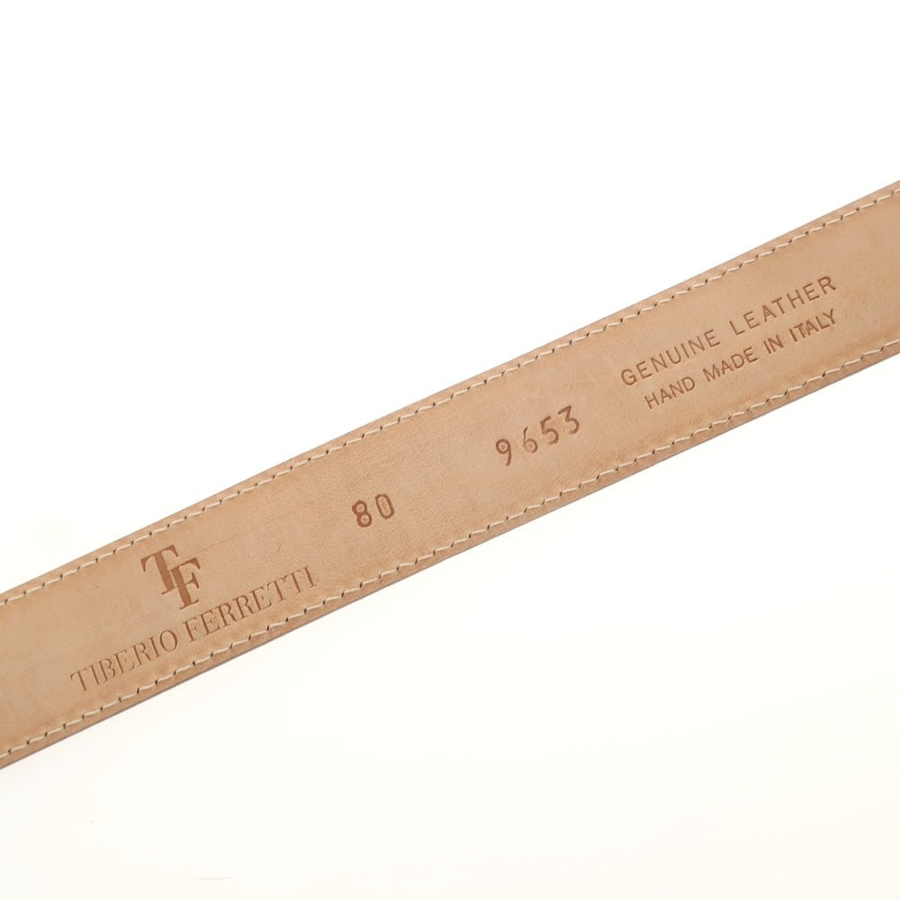 【中古】ティベリオフェレッティ TIBERIO FERRETTI 型押しレザー ベルト ネイビーxシルバー【 80 】【 状態ランクB 】【 メンズ 】