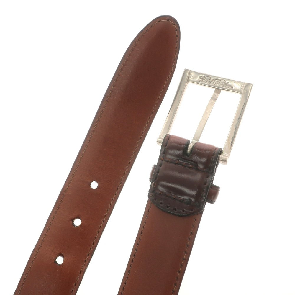 【中古】ブルックスブラザーズ Brooks Brothers コードバン レザー ベルト ブラウンxシルバー【 30 】【 状態ランクB 】【 メンズ 】