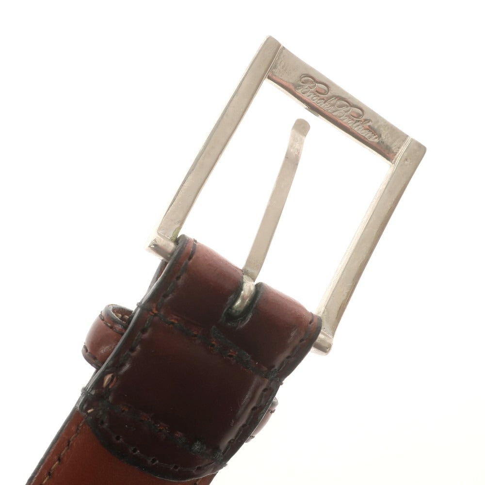 【中古】ブルックスブラザーズ Brooks Brothers コードバン レザー ベルト ブラウンxシルバー【 30 】【 状態ランクB 】【 メンズ 】